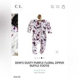 Caden Lane ruffle zip footie